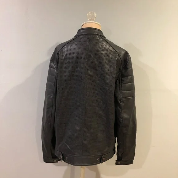 Michael Kors Perforated Vegan Leather Moto Jacket - Picture 4 of 6